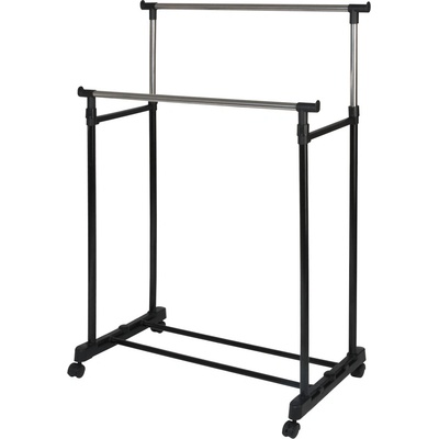 HomeLife Pojízdný stojan na šaty Double 75 x 33 x 153 cm černý – Hledejceny.cz