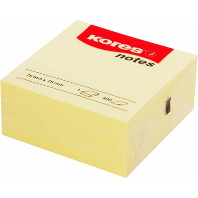 Bloček samolepicí Kores 75 x 75 mm, žlutý, 400 lístků – Hledejceny.cz