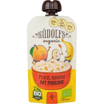 Rudolfs BIO kapsička broskev banán a celozrnná ovesná kaše 110 g – Hledejceny.cz