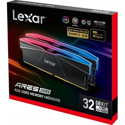 Lexar Ares RGB DDR5 32GB 6000MHz CL28 (2x16GB) LD5U16G60C28BR-RGD