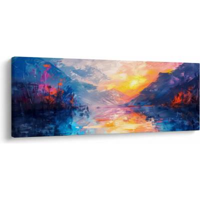 Obraz - Malba krajiny, jednodílný 100x40 cm
