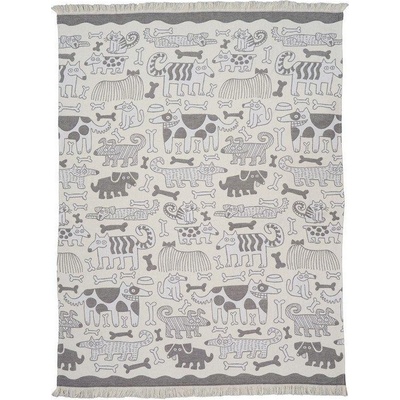 Klippan bavlna deka Dog black white 140x180