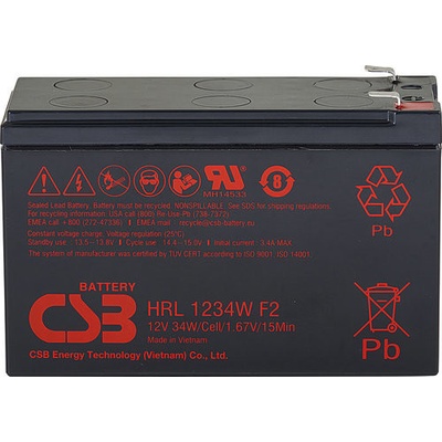 CSB 12V 9Ah olověný akumulátor HighRate (8 let) F2 (HRL1234W F2 FR)