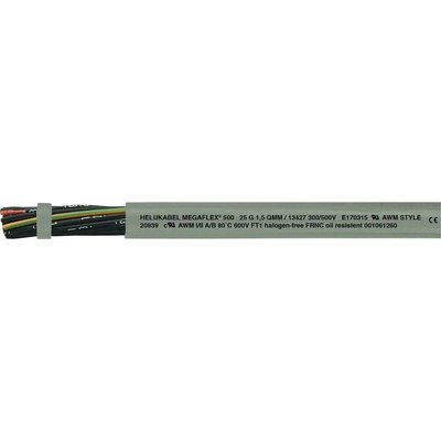 Helu MEGAFLEX® 500 13370-500 riadiaci kábel 3 x 0.75 mm² 500m sivá