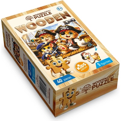 WOODEN CITY Drevené Mačiatka a pirátske dobrodružstvo 40 dielov