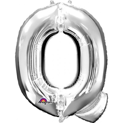 Fóliový balónik písmeno Q 86 cm strieborný