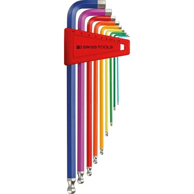 PB Swiss Tools Zástrčné klíče imbus 1,5 - 10 mm dlouhé s kul hlavou PB 212.LH-10 RB