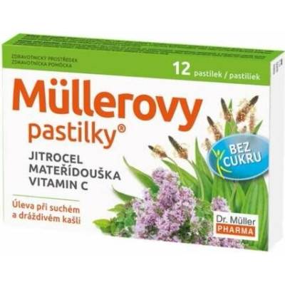 Dr. Müller Müllerove pastilky s skorocelom, materinou dúškou bez cukru 12 pastiliek