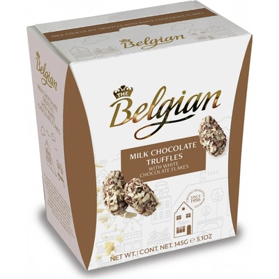 Belgian Mléčné truffles s kousky bílé čokolády 145 g