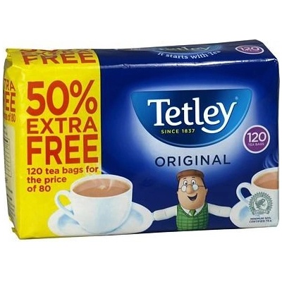 Tetley sáčkový černý čaj 120 ks 50% 375 g balení 12 ks