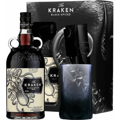 Kraken Black Spiced Rum 40% 1 l (darčekové balenie 1 pohár)
