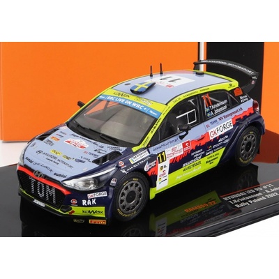 Ixo-models Hyundai I20 R5 N 11 Rally Polen 2022 T.kristensson A.johansson Světle Modrá Žlutá Červená Černá 1:43