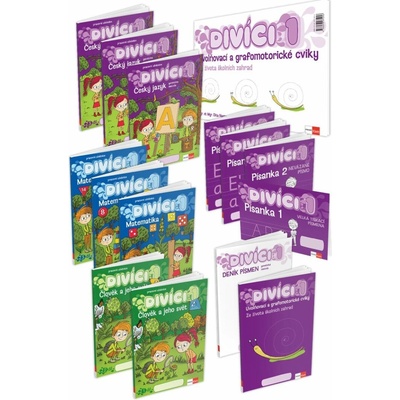 Divíci 1 - základní žákovský balíček - Český jazyk GM (nevázané písmo) + Matematika + Člov