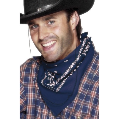 Šátek na krk western modrý