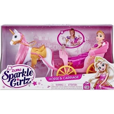 ZURU Sparkle Girlz Princezna v kočáru s koněm 31 cm