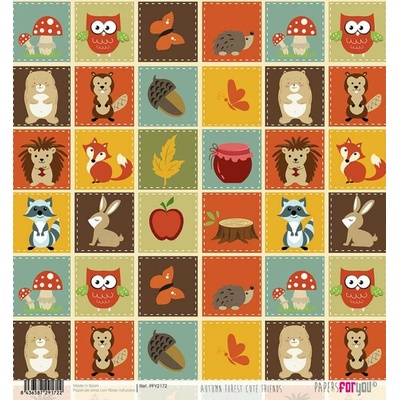 Rýžový papír SCRAP PODZIMNÍ ROZTOMILÍ PŘÁTELÉ - Rice Paper SCRAP AUTUMN FOREST CUTE FRIENDS