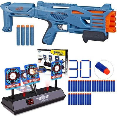 Nerf Elite 2.0 Tetrad QS-4 F5026 elektronický terč 30 šipek