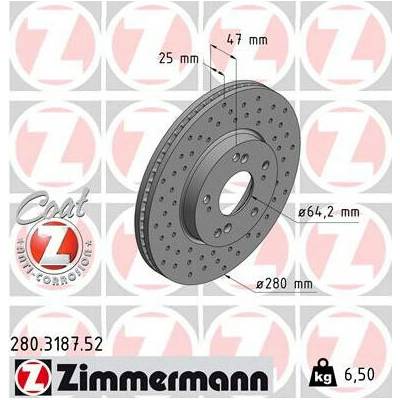 Brzdový kotúč ZIMMERMANN SPORT Z 280.3187.52