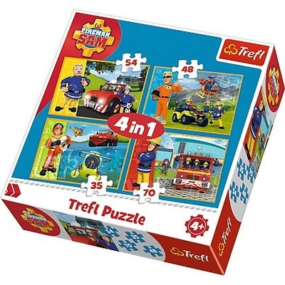 Trefl 34311 Požárník Sam 4v1 35,48,54,70 dílků