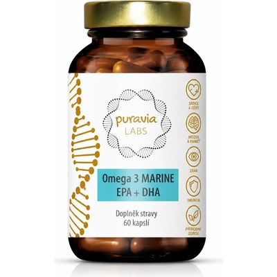 Puravia LABS Omega 3 z mořských ryb 60 kapslí