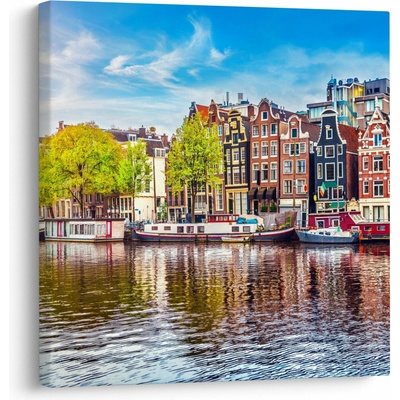 Obraz - Tančící domy, Amsterdam, jednodílný 70x70 cm