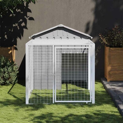 vidaXL Klec pro kuřata s výběhem 117 × 201 × 123 cm pozinkovaná ocel světle šedá 9799.172354