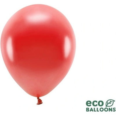 PartyDeco BALÓNKY ECO metalické červené 26cm