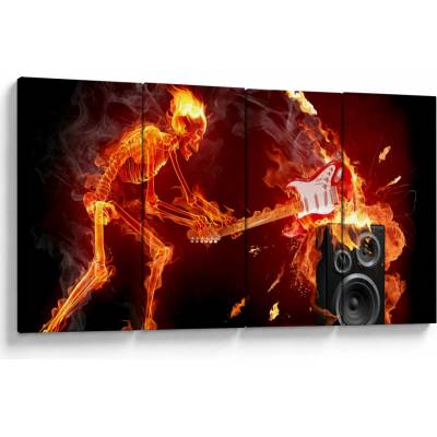 Obraz - Hudba v plameňoch, štvordielne 160x80 cm