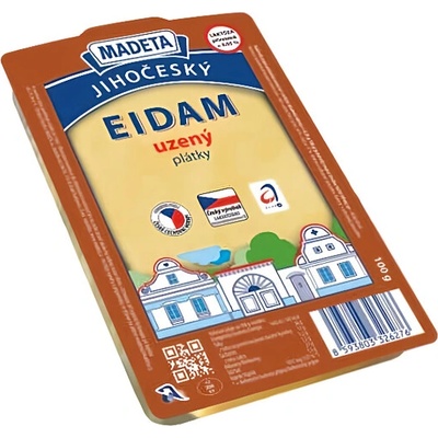 Madeta Jihočeský Eidam sýr uzený 44% plátky 100 g