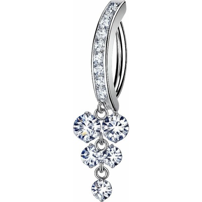 Šperky4U Visací piercing do pupíku se štítem WP0139