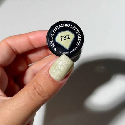 Semilac gél lak 732 Pistachio Latte Gloss Cat Eye 7 ml