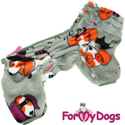 FOR MY DOGS plyšový overal FOX GREY