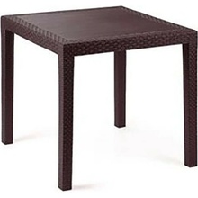 Mega Plast Stôl RATAN LUX, polyratan, wenge, 75,5 x 75,5 x 73 cm
