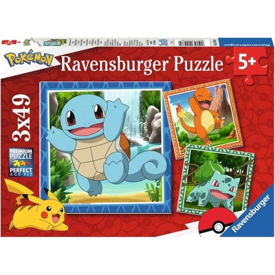 RAVENSBURGER Vypusťte Pokémony 3x49 dílků