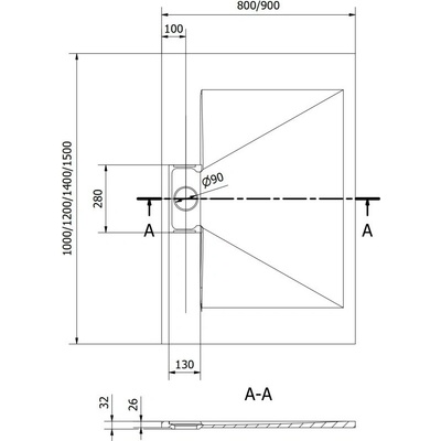 Mexen Egon 150 x 90 cm 4R709015