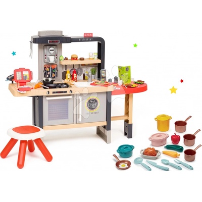 Smoby Reštaurácia s elektronickou kuchynkou Chef Corner Restaurant a riadom a hrncami