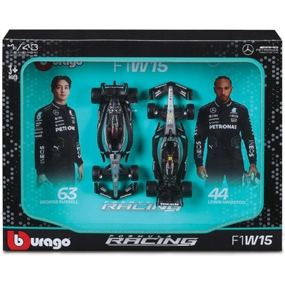 Bburago Mercedes-AMG F1 W15 2024 dárkový set 2ks 1:43