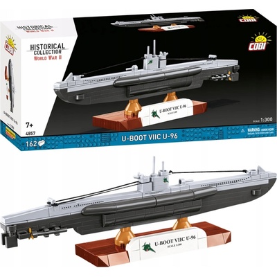 Cobi 4857 II WW Německá ponorka U-Boot VIIC U-96, 1:300, 162 k