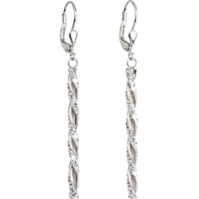 Evolution Group strieborné náušnice visiace s kryštálmi Swarovski bielej 31128.1