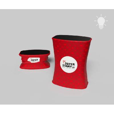 RED BIG QUICK, LED svetelný promo textilný stolík, za 3 sekundy postavený - Komplet ( rám + potlač grafiky )