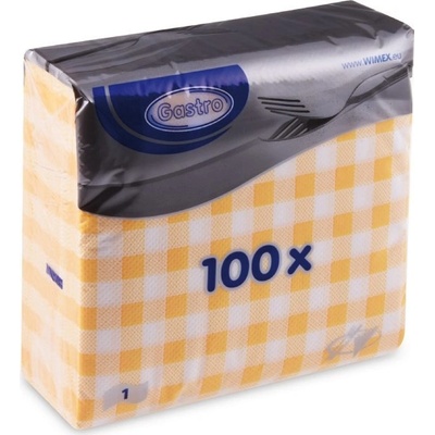 Sahm servítky 1 V KARO žltý 100006341 33x33cm 100ks