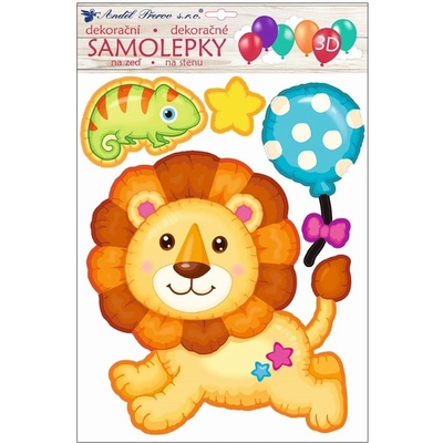 Room Decor 10270 Dětská samolepicí 3D dekorace na stěnu lev ( 35 x 27 cm ) – Hledejceny.cz