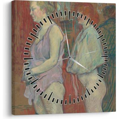 Obraz - Henri de Toulouse-Lautrec, Rue des Moulins, reprodukcia (s hodinami), jednodielne 30x30 cm s hodinami