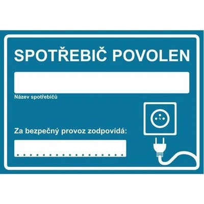 Manutan Informační bezpečnostní tabulky - Spotřebič povolen, samolepicí fólie