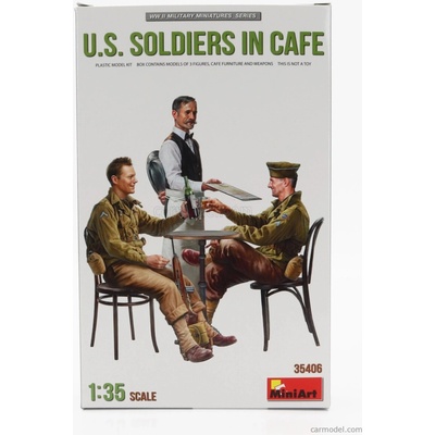 Miniart Figures Soldier Usa Military In Cafe 1944 1:35