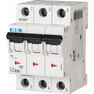 Eaton 6 kA B, 20 A, PL6-B20/3