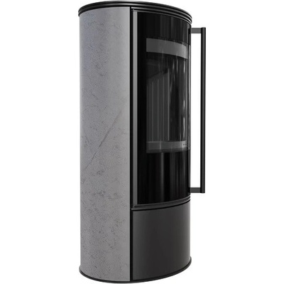 Kratki ERIK s akumulačnou keramikou GREY SATIN s čiernym ohniskom
