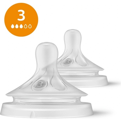 Philips Avent savička Natural Response 3 pomalý průtok 2 ks transparentní – Hledejceny.cz