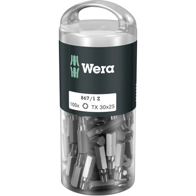Wera 867/1 Z (100xTX30/25) DIY Box TORX-Bits 867/1 Z TORX® DIY 100 SiS Bit TX Pohon (skrutkovač): 1/4 (6,3 mm) Typ zakončenia: TX TX 30 25 mm; 867/1 Z (100xTX30/25) DIY Box TORX-Bits