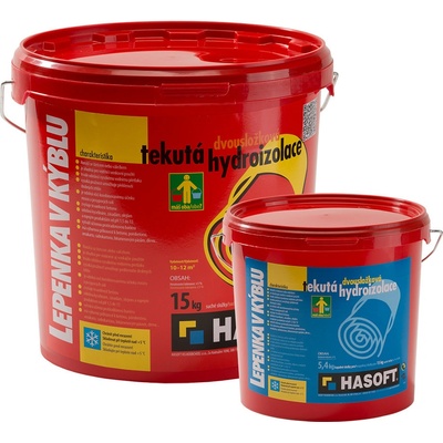 HASOFT Lepenka v kýblu 20,4kg(15+5,4)kg sada šedá